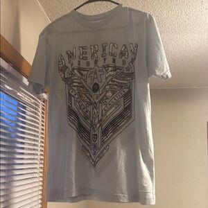 American Fighter Blue Short Sleeve Tee with Bold Graphic